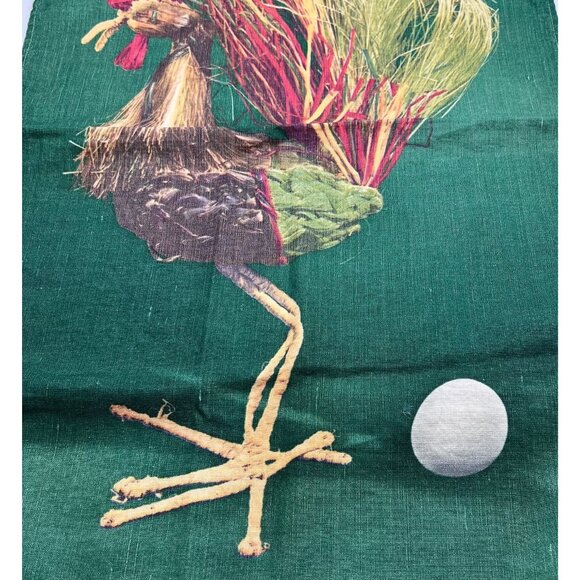 Decorative Tea Towel w/ Rooster Made of Vegetables and a Lone Egg Hilarious! - Picture 5 of 6